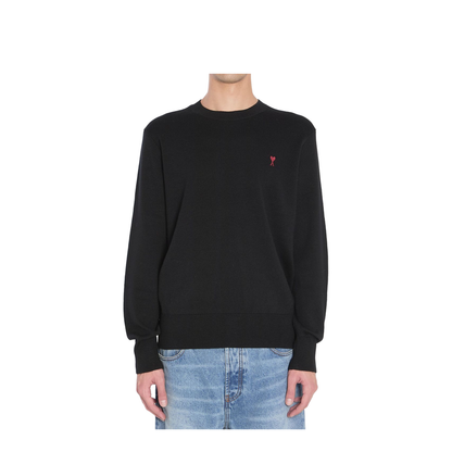 Black Wool Crewneck Sweater