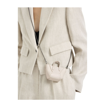 Leather Mini Crossbody Bag - Ivory