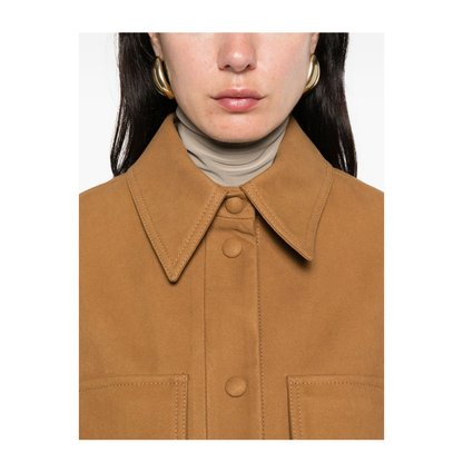 Faux Suede Leather Overshirt