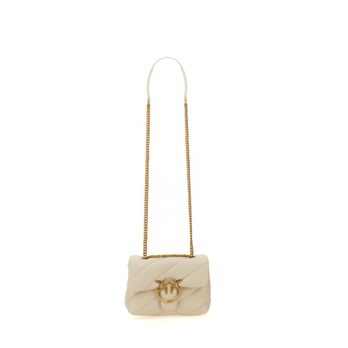 Love Bag Puff Maxi Quilt Small Lambskin Crossbody - White