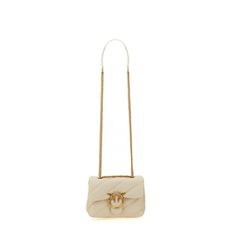 Love Bag Puff Maxi Quilt Small Lambskin Crossbody - White