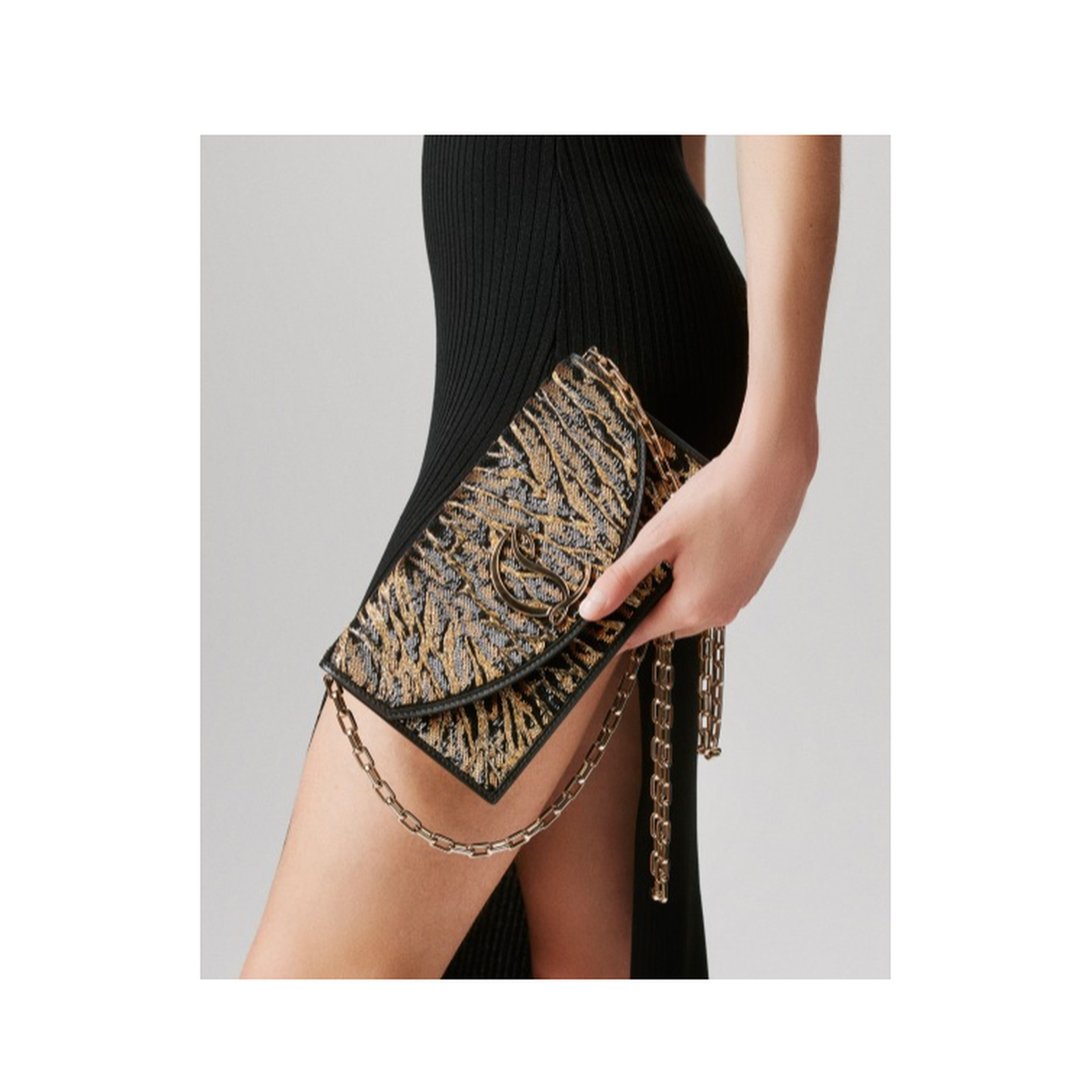 Embroidered Crepe Satin Bag