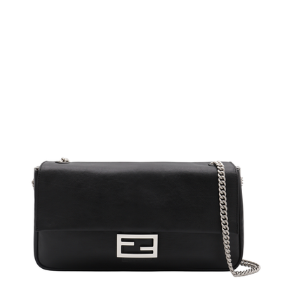 Baguette Large Leather Shoulder Bags - Black
