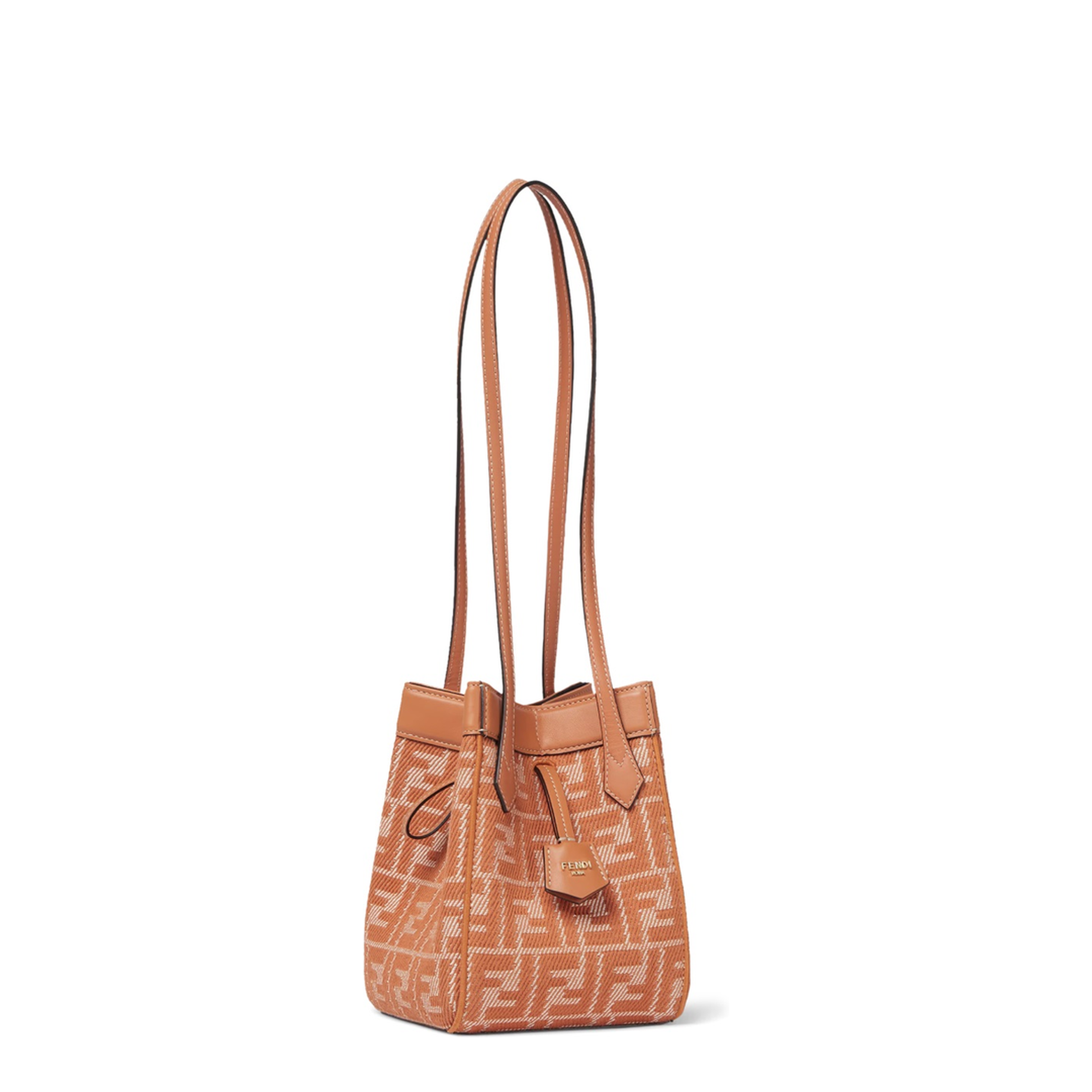 Origami Mini Denim Bucket Bags - Orange