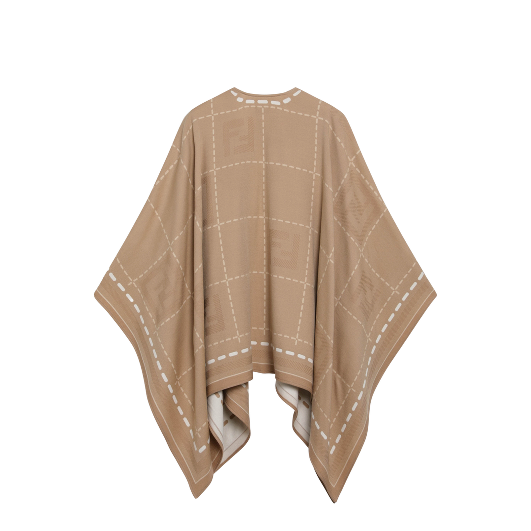 Beige Wool Poncho