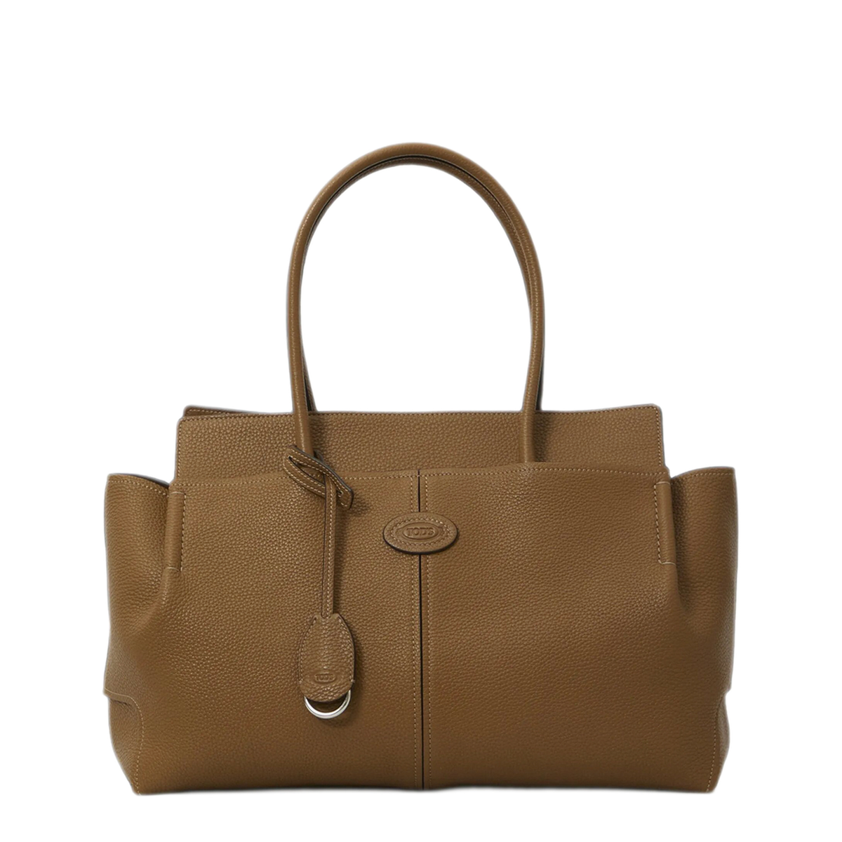 Hammered Leather Medium Leather Tote Bag - Brown