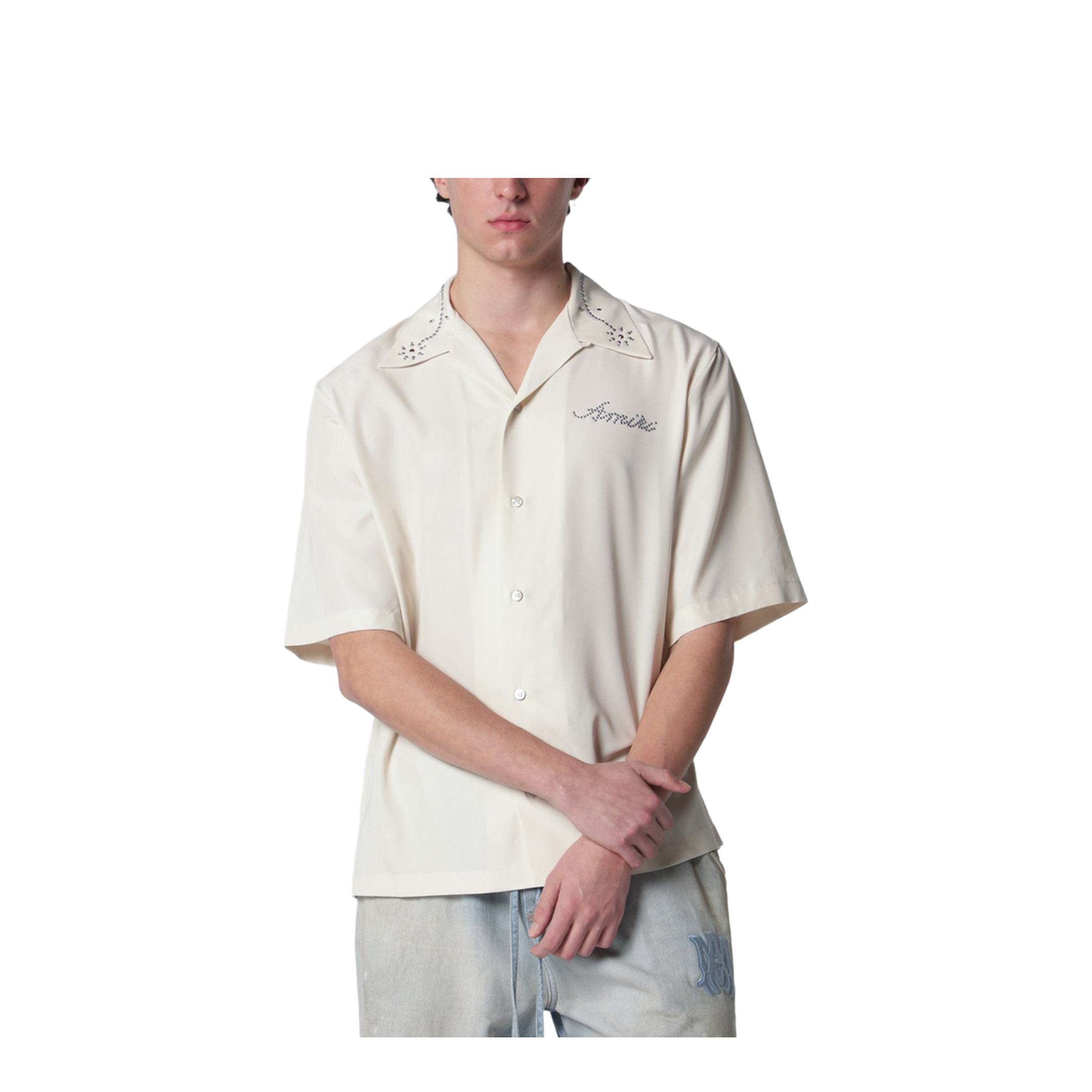 Ivory Shirt with Stud Embroidery
