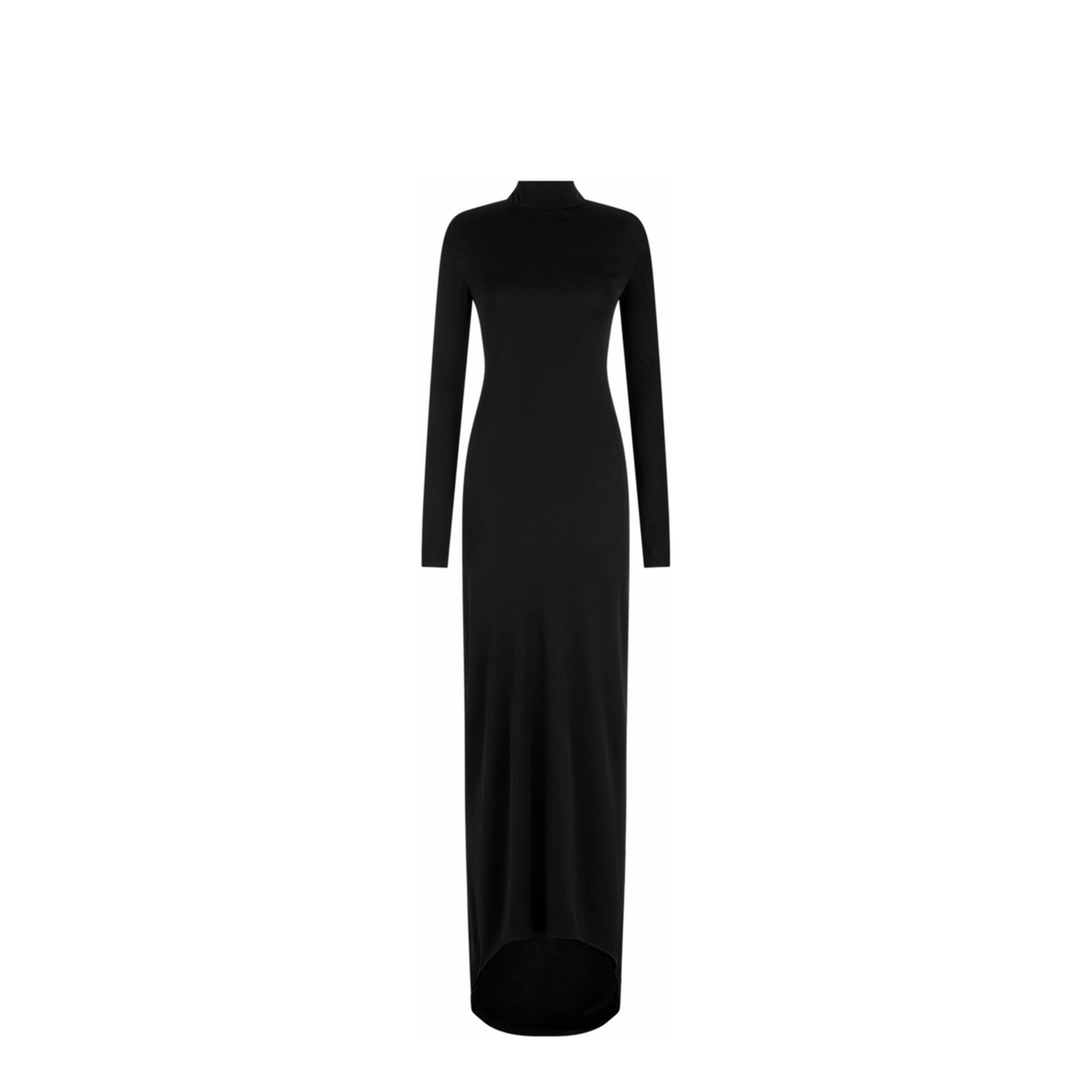 Tom Ford - Long Sleeve Asymmetric Evening Dress in Viscose Black for Women - Size 40
