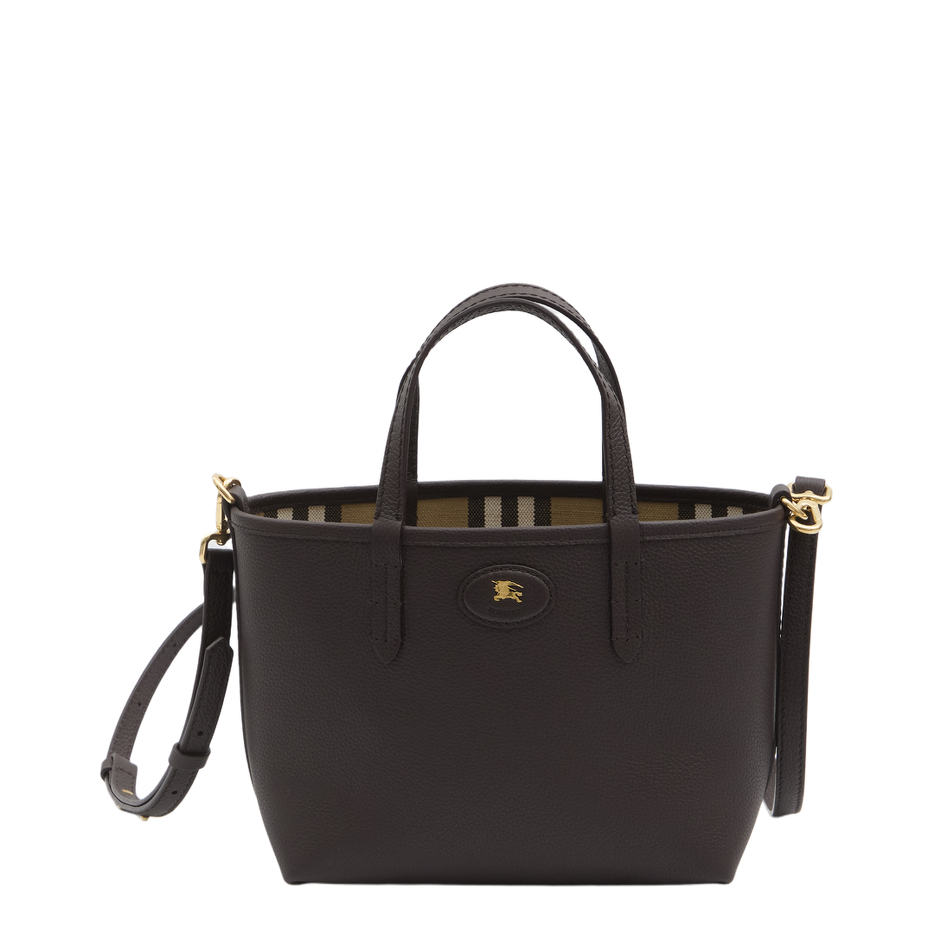 Burberry - Bloomsbury Mini Leather Reversible Tote - Peat Brown