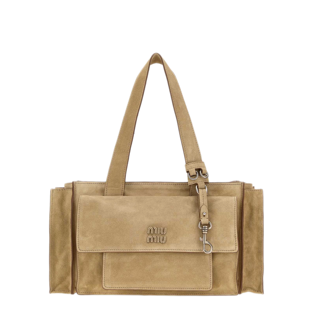 MAYFEYR - Miu Miu - Beige Suede Utilitaire Shopping Bag - 5BG335VPOO2CSSF0379