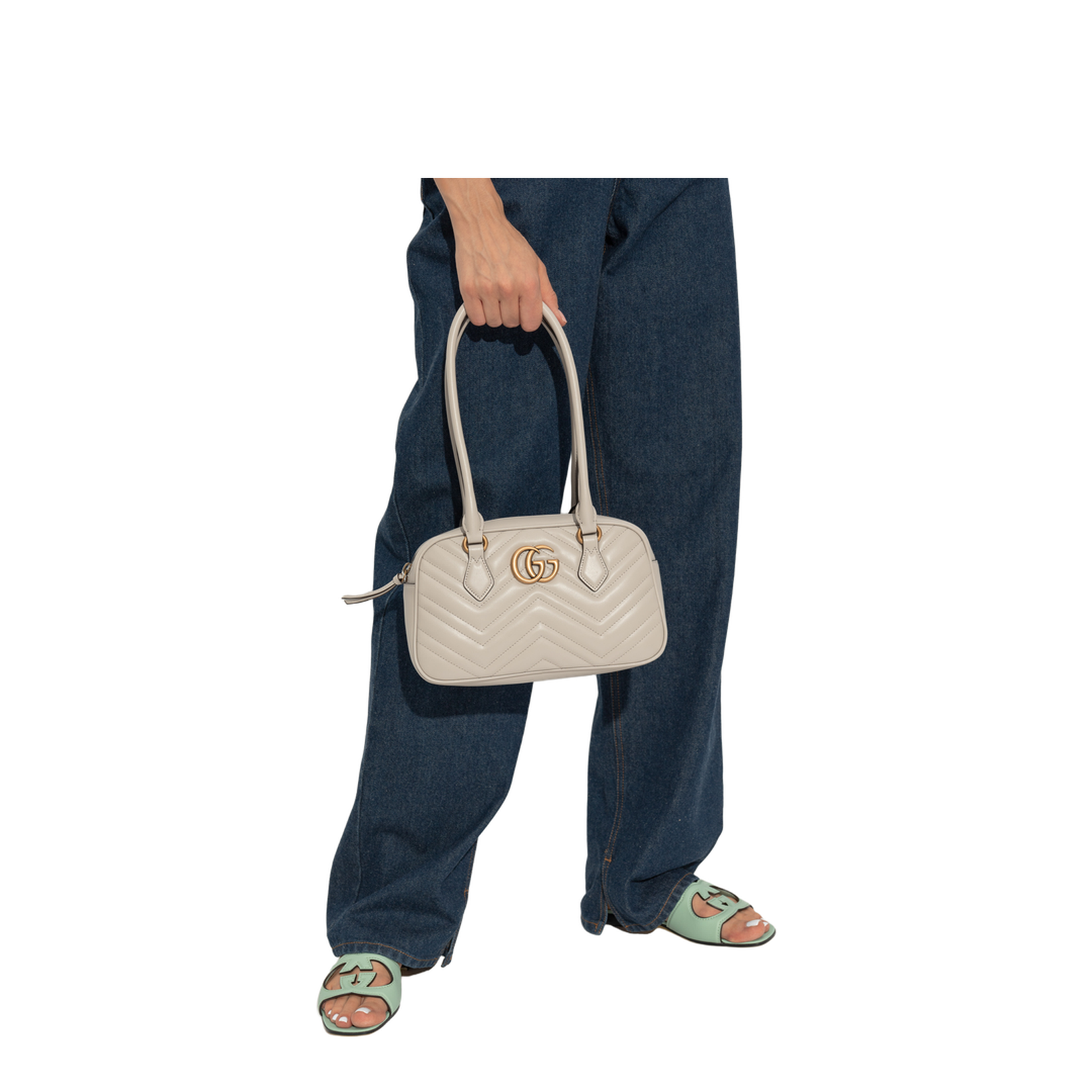 GG Marmont Leather Camera Bag - Beige