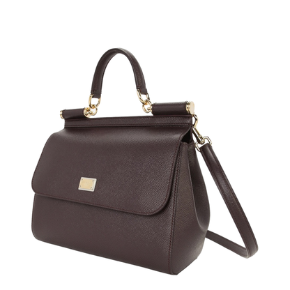Sicily Large Calfskin Handbag - Bordeaux