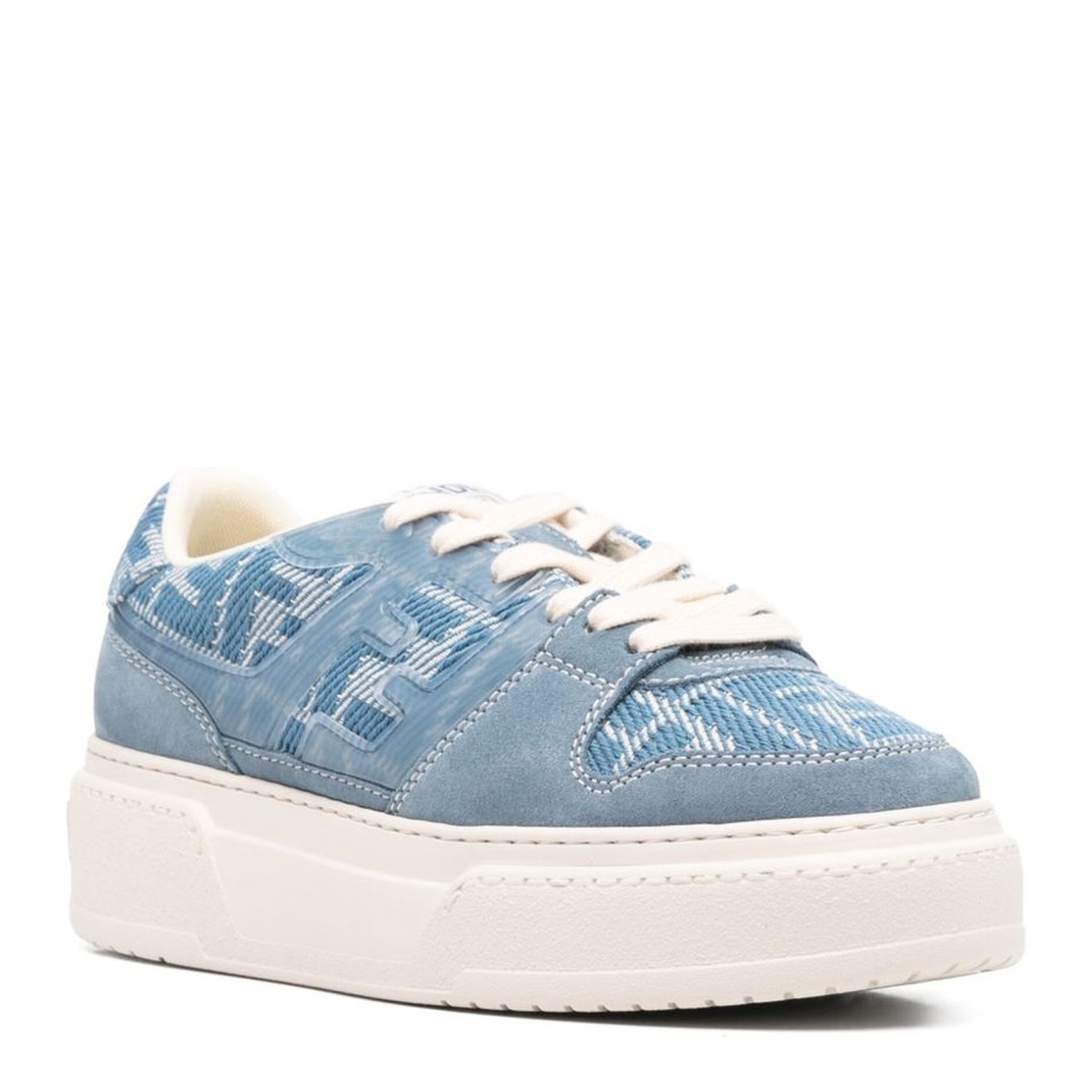 Cerulean Blue Front Lace-Up Fastening Platform Sole FF Motif