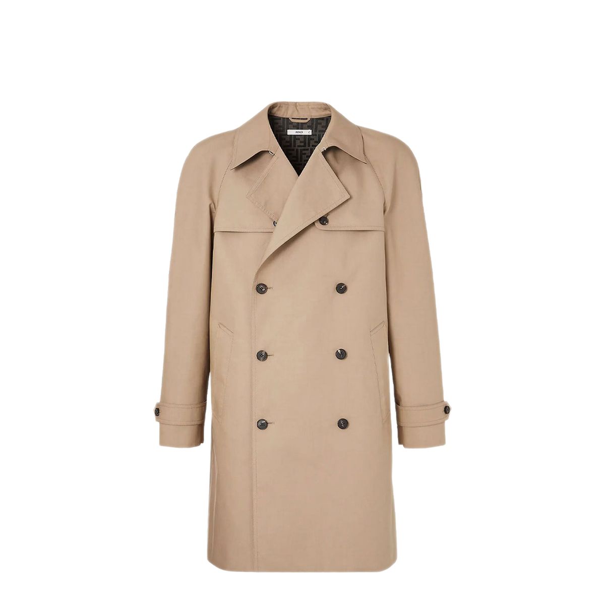 MAYFEYR - Fendi - Mackintosh Fabric Double Breasted Trench - FF0874B1UEF0CJU