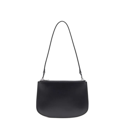 1DR Twin Calf Leather Shoulder Bag - Black