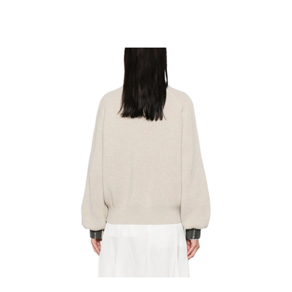 MAYFEYR - Brunello Cucinelli - Ribbed Sweater With Jewel Cuffs - M12723300
