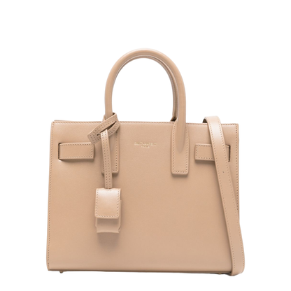 Sac de Jour Nano Smooth Leather Top Handle Bag - Beige