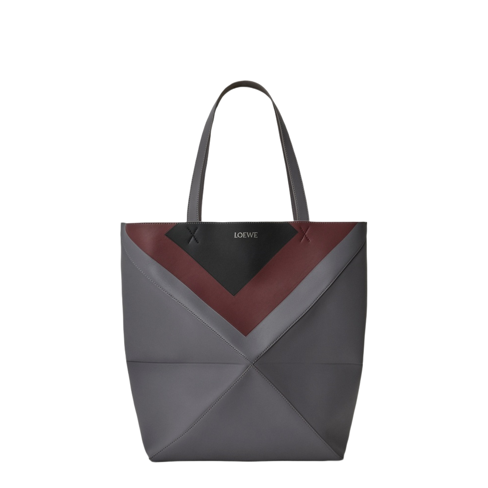XL Puzzle Fold Tote in Nappa Calfskin Grey