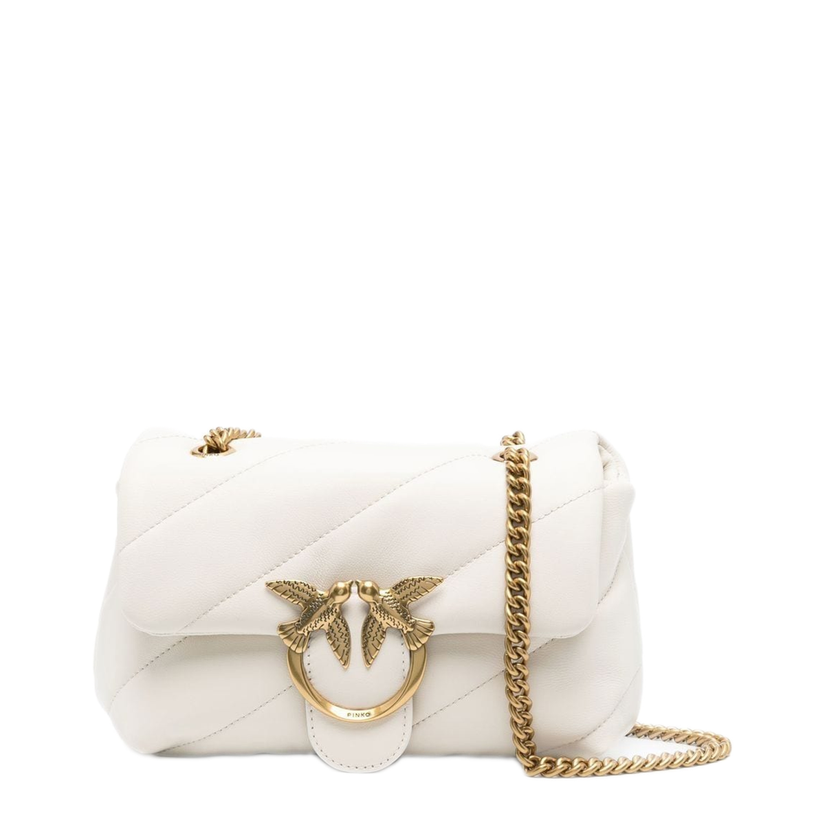 Love Bag Puff Maxi Quilt Small Lambskin Crossbody - White