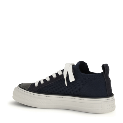 MAYFEYR - Brunello Cucinelli - Cotton Knit And Suede Sneakers - MZ35G2650