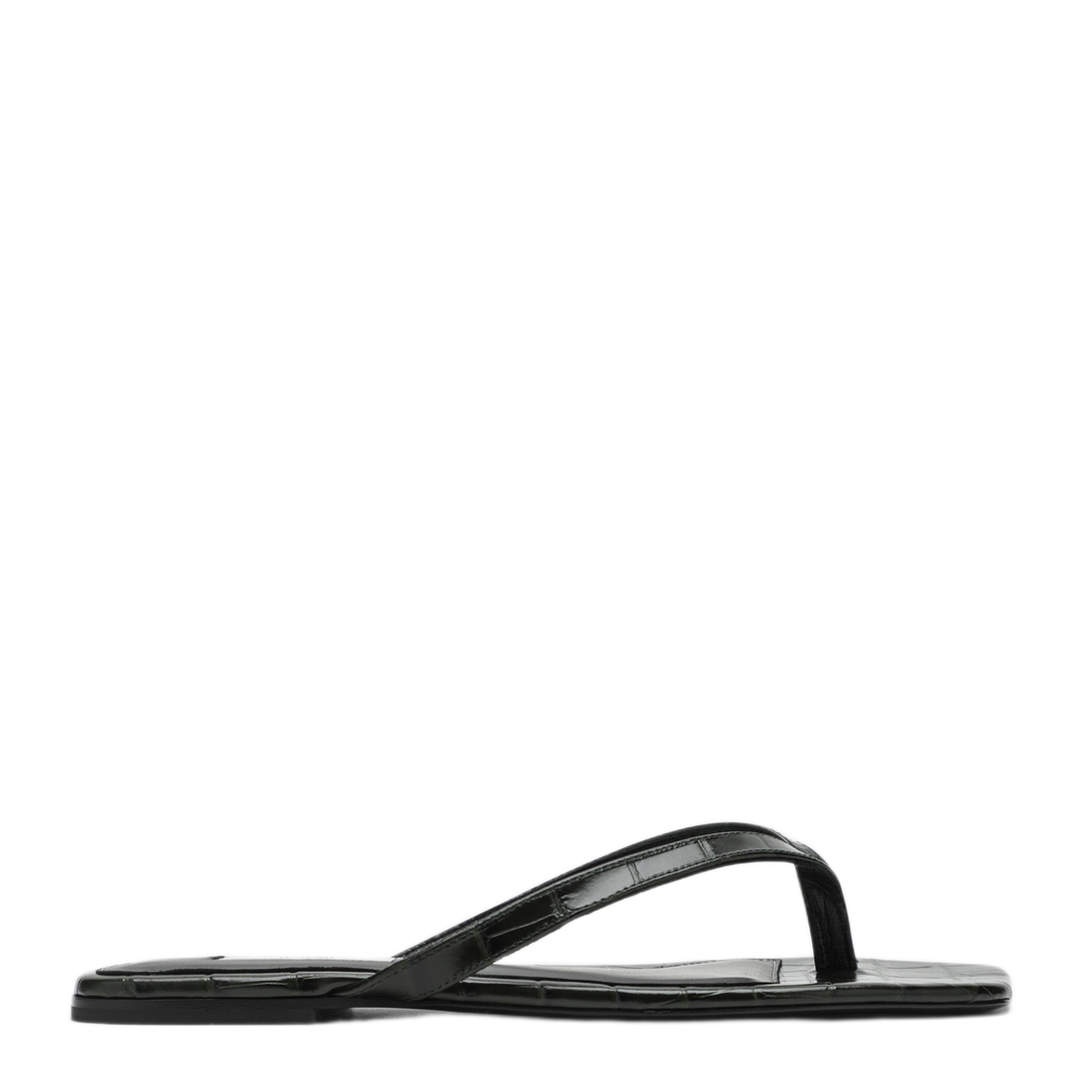 MAYFEYR - Toteme - Crocodile Effect Leather Flip Flops - 243WAS4557LE0076136