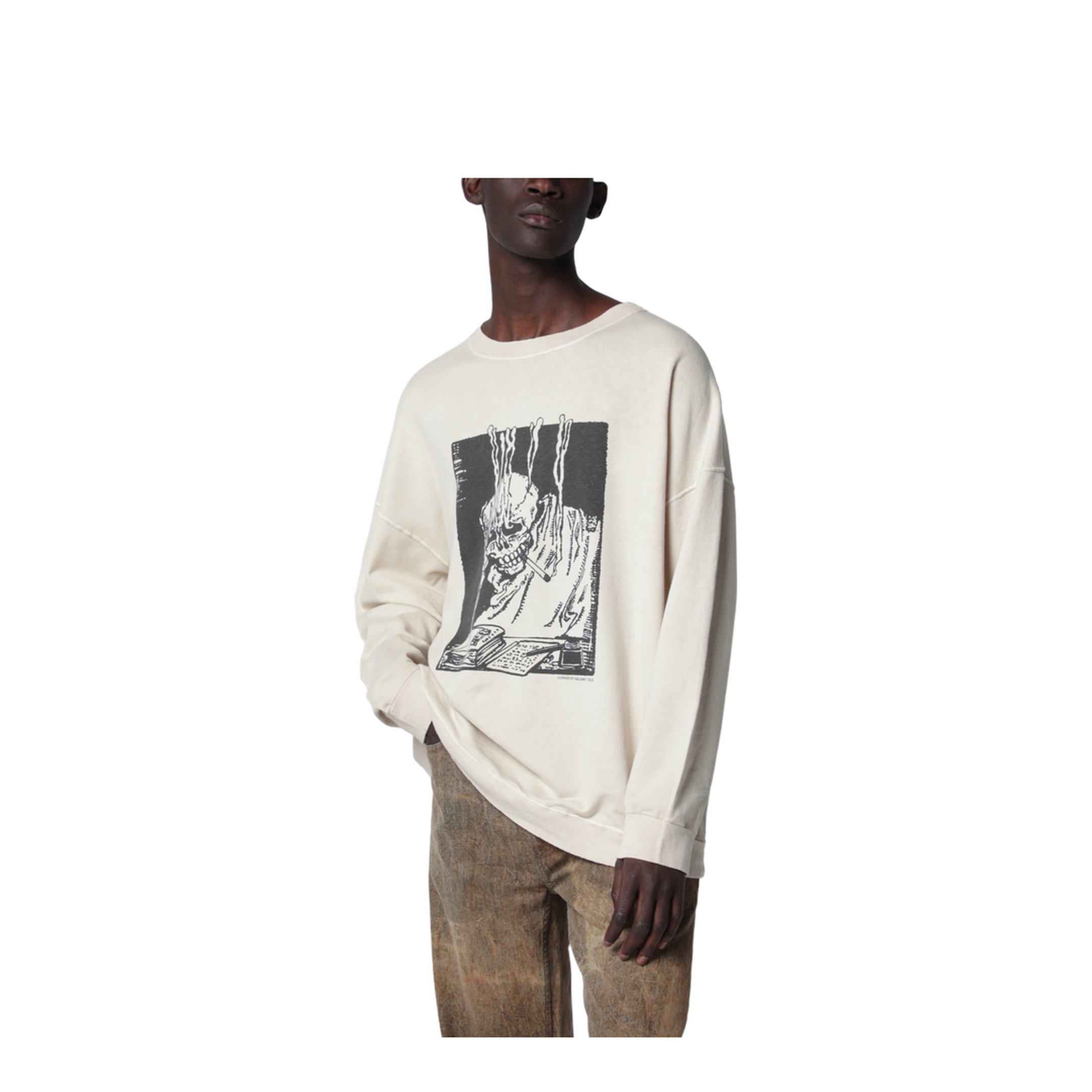 MAYFEYR - Our Legacy - Slack Sweatshirt With Angry Fan Mail Print In Black - M2266SACOAF