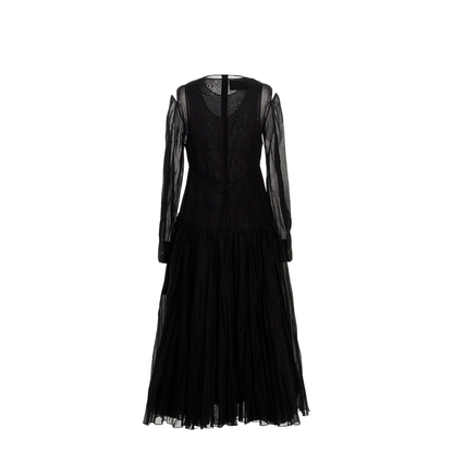 Pleated Skirt Dress Black