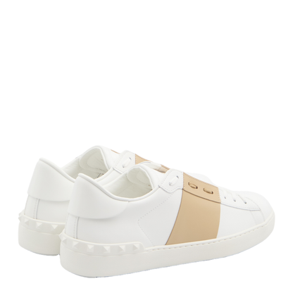 Open Sneaker in Smooth Leather - White