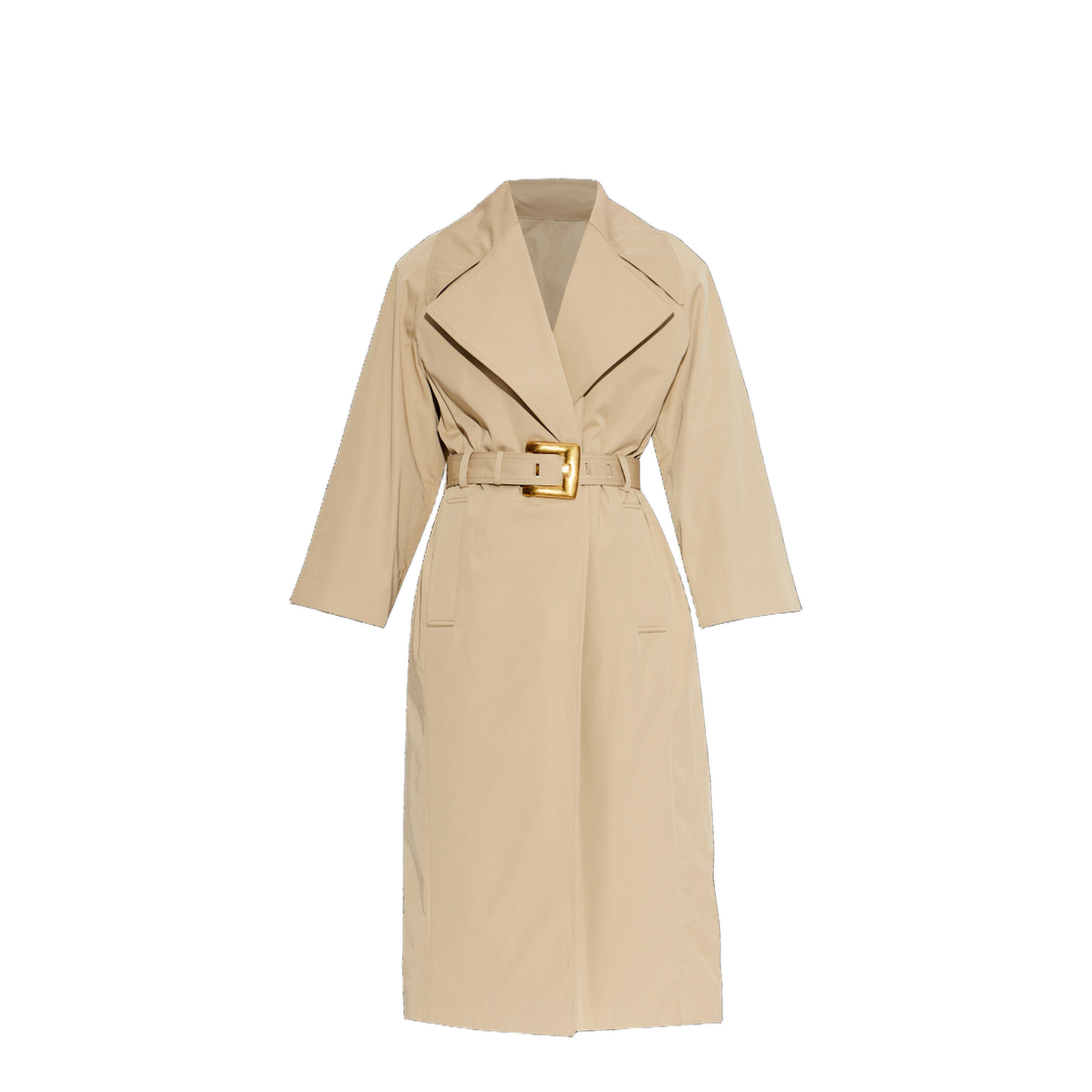 Long Cotton Gabardine Trench Coat