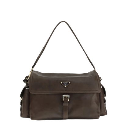 MAYFEYR - Prada - Dark Brown Leather Shoulder Bag - 1BD391VNOO2DX8F0038