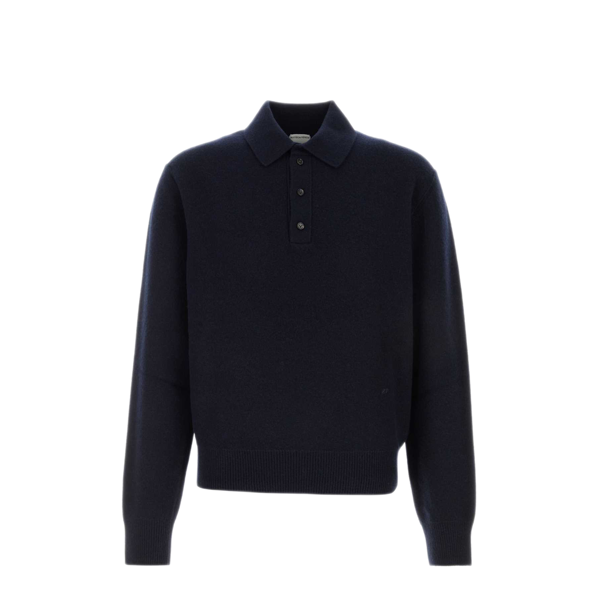 MAYFEYR - Bottega Veneta - Midnight Blue Wool Blend Polo Shirt - A005BIV6UX04071