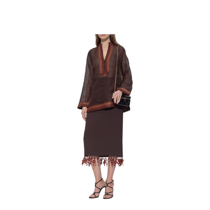 Brown Linen Blouse