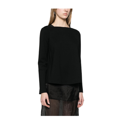 Black Boat Neck Sweater