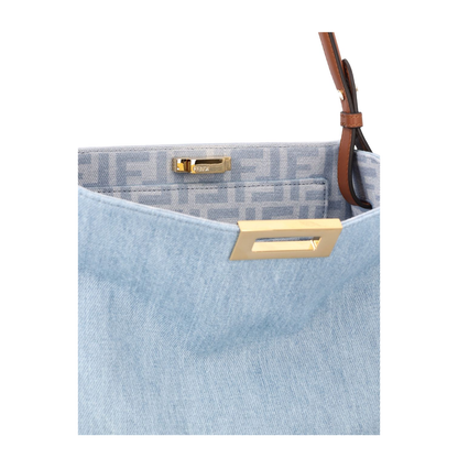 Way Medium Denim Tote - Light Blue Denim