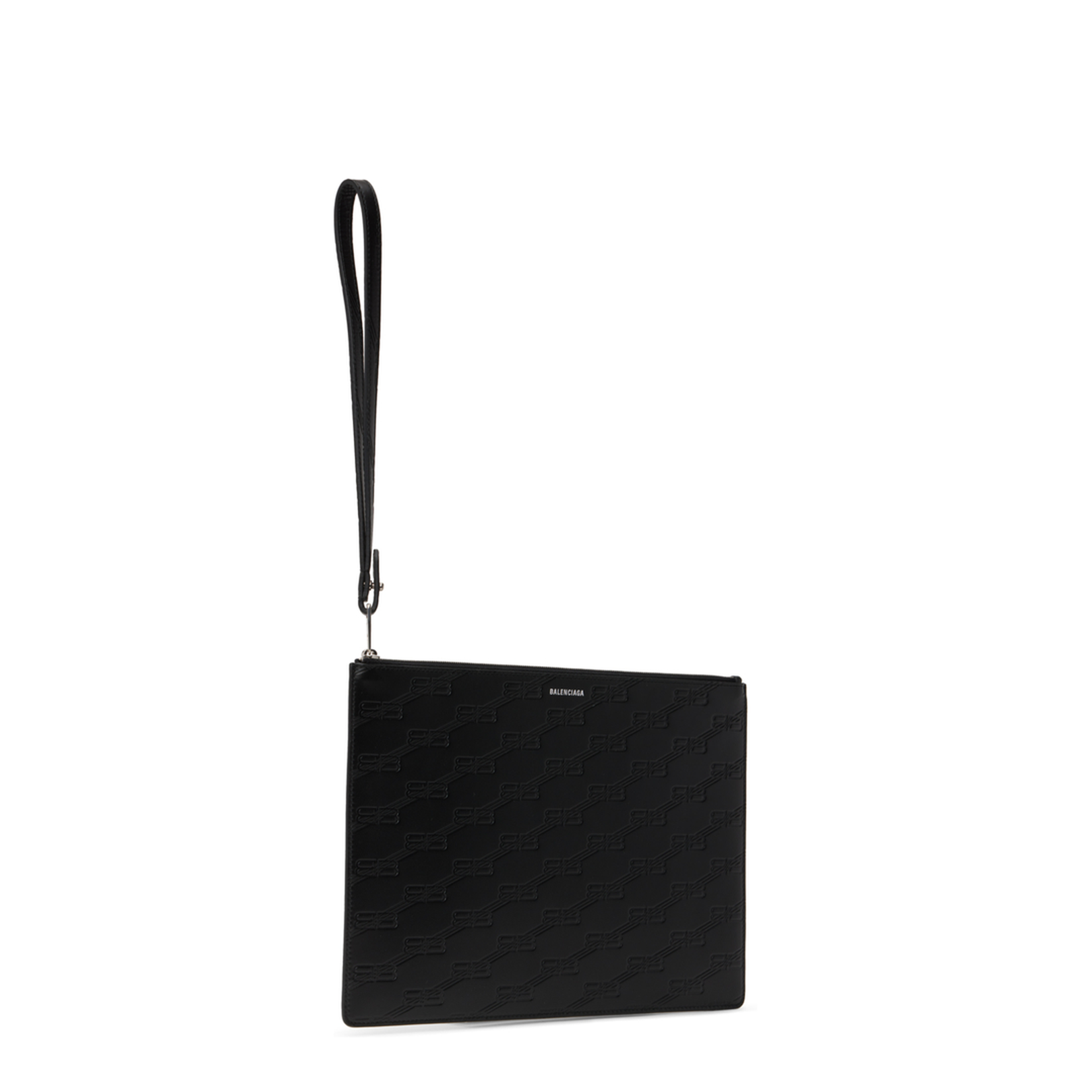 Zippered Wristlet with Distressed Hardware and Embossed Logo