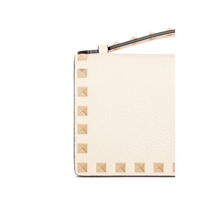 Rockstud Leather Wallet on Chain