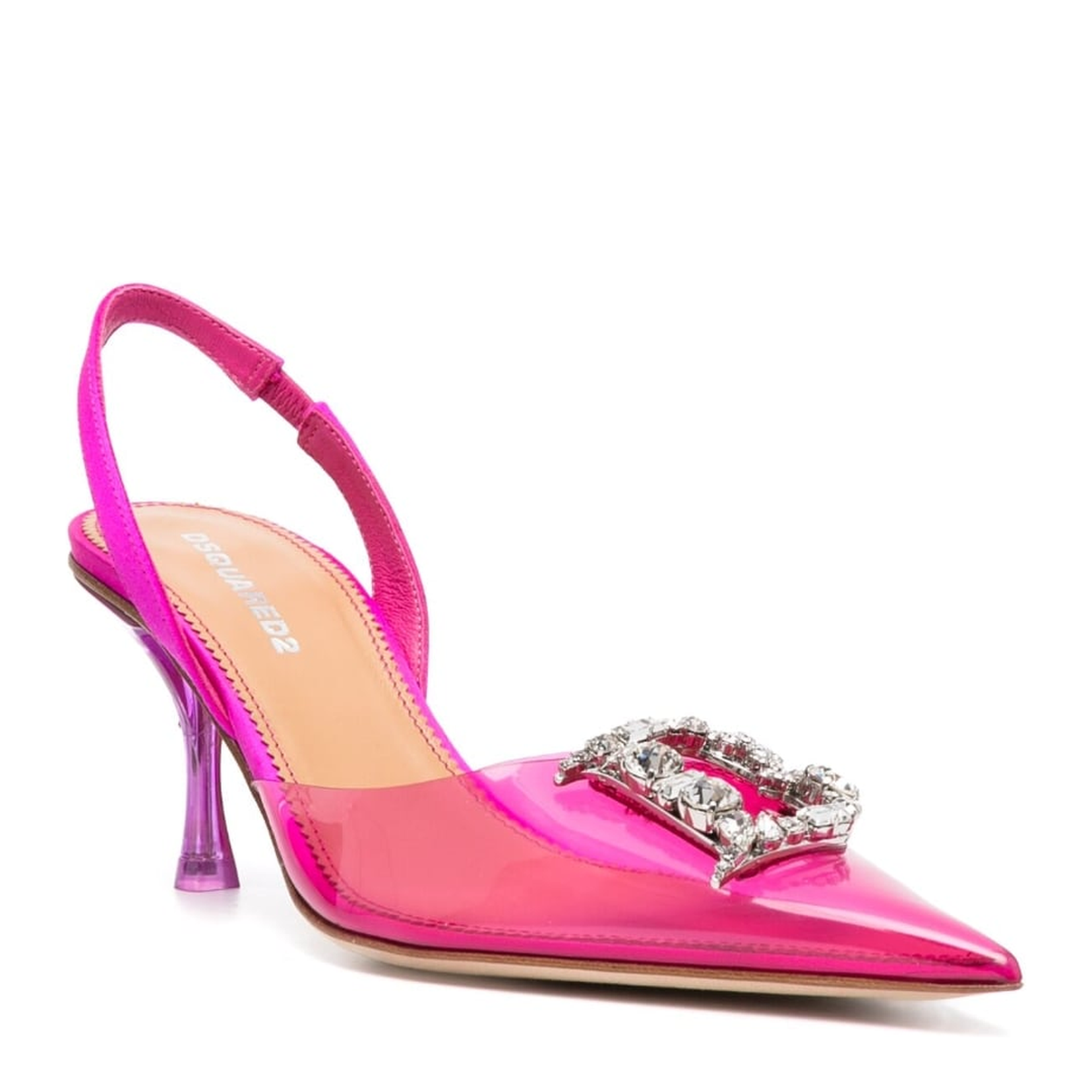 Embellished-Logo Slingback Pumps