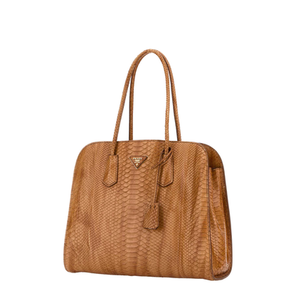 Orange Leather Shopping Bag