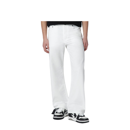 MAYFEYR -  - White Trousers With Logo - OMCE04JS26FAB0011000