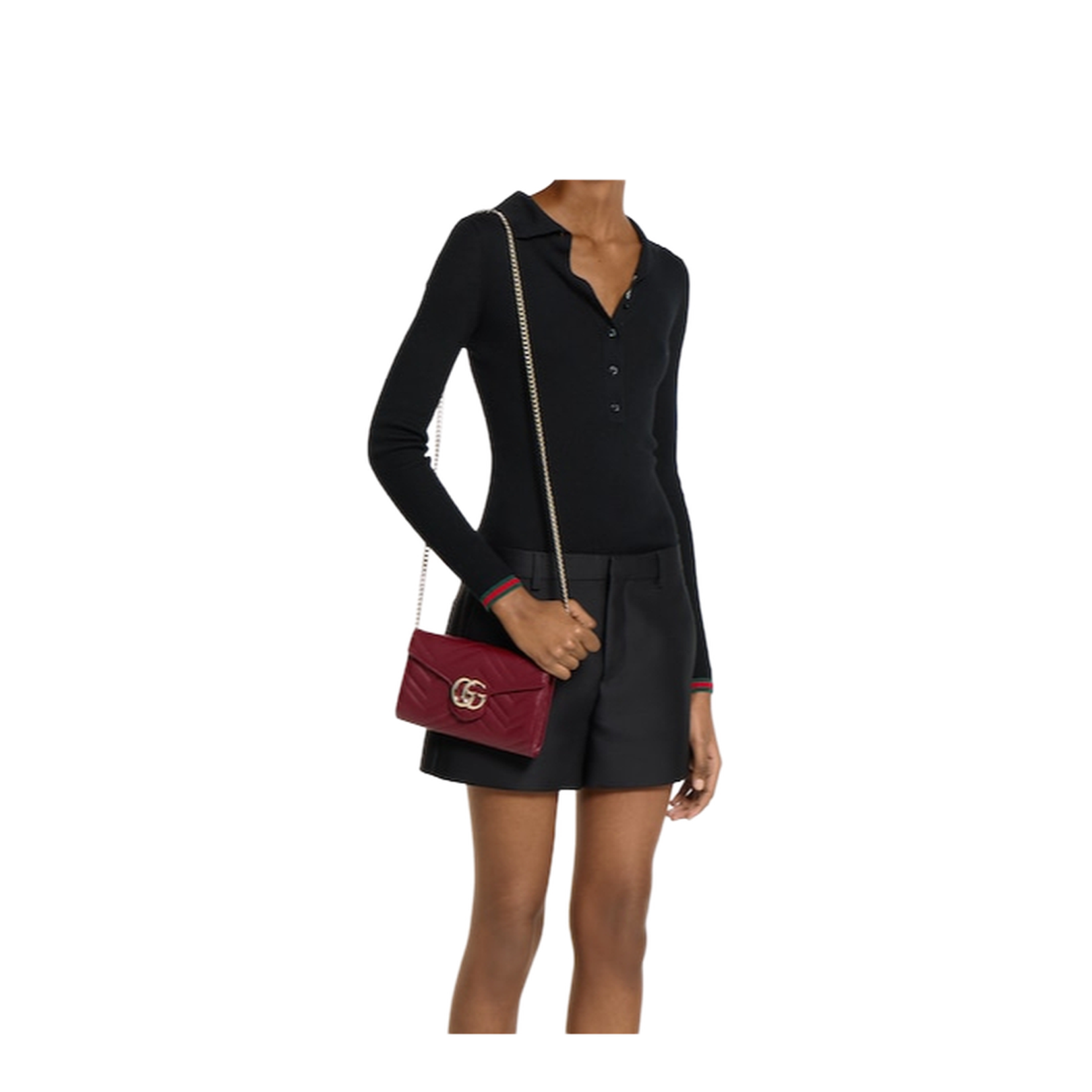 Wallet on Chain in Rosso Ancora Red Leather