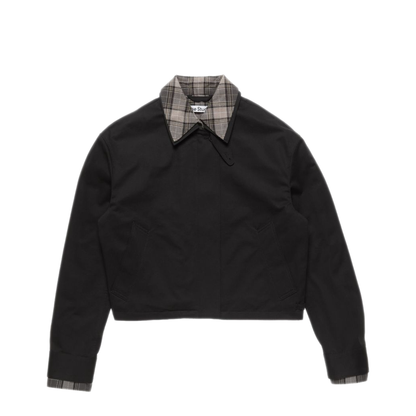 MAYFEYR - Acne Studios - Black Check Pattern Cropped Coat - A90742900