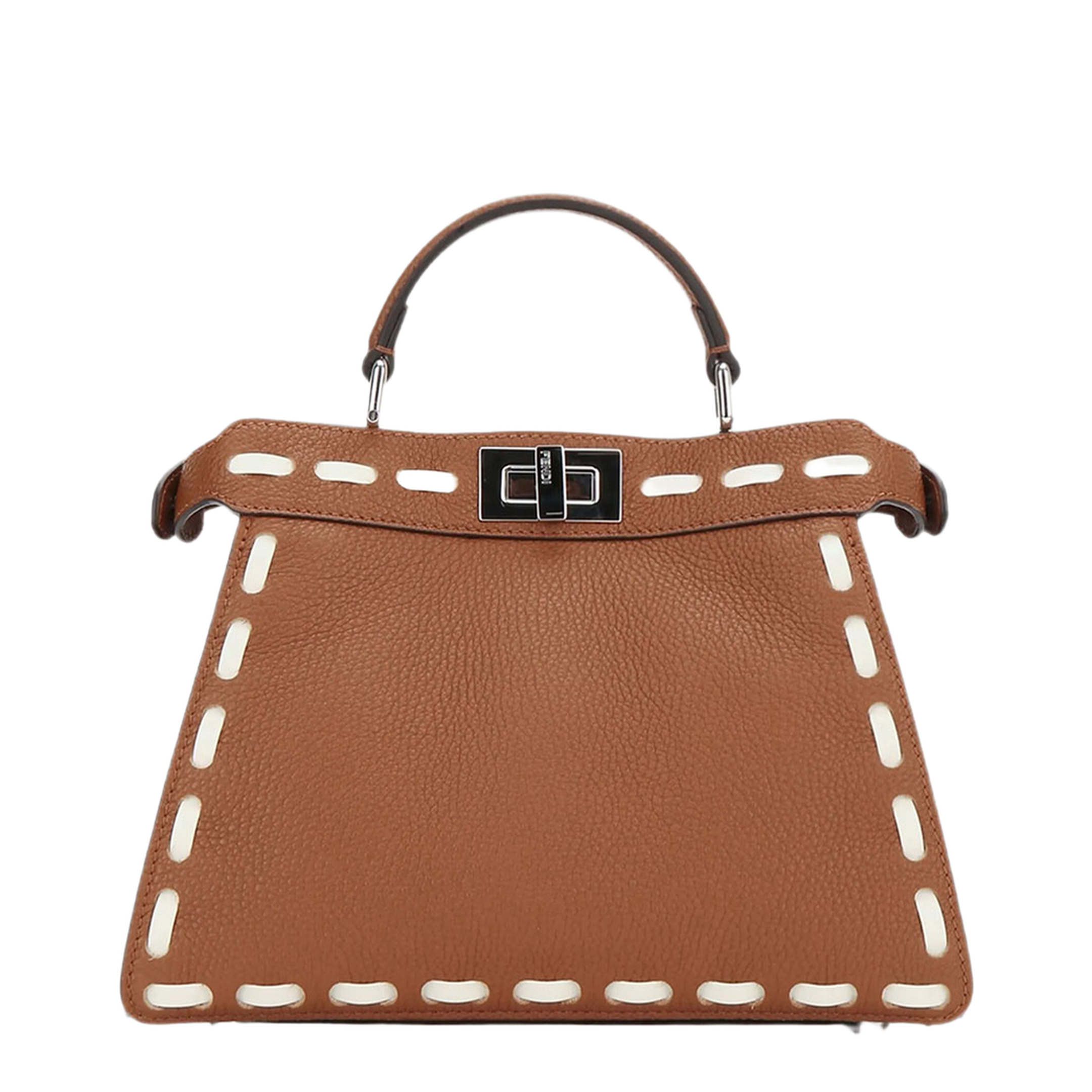 MAYFEYR - Fendi - Peekaboo Iseeu Small Sellier Cuoio Romano Leather Bag With Oversized Stitching - 8BN327AY6X