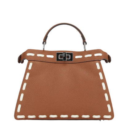 MAYFEYR - Fendi - Peekaboo Iseeu Small Sellier Cuoio Romano Leather Bag With Oversized Stitching - 8BN327AY6X