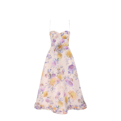Midi Dress With Flower Print