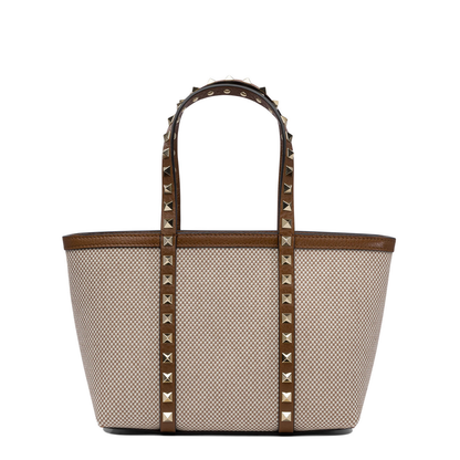 Two-tone Canvas Medium Rockstud Handbag