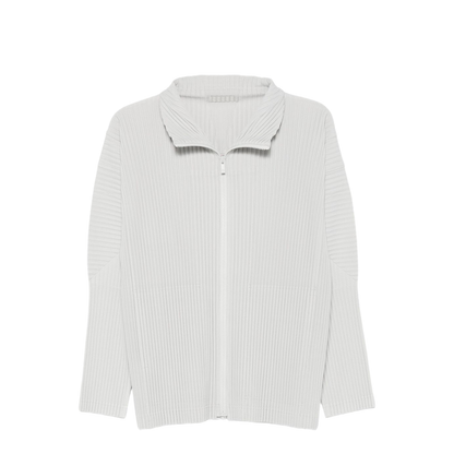 Pleated Texture Zip Fastening Jacket