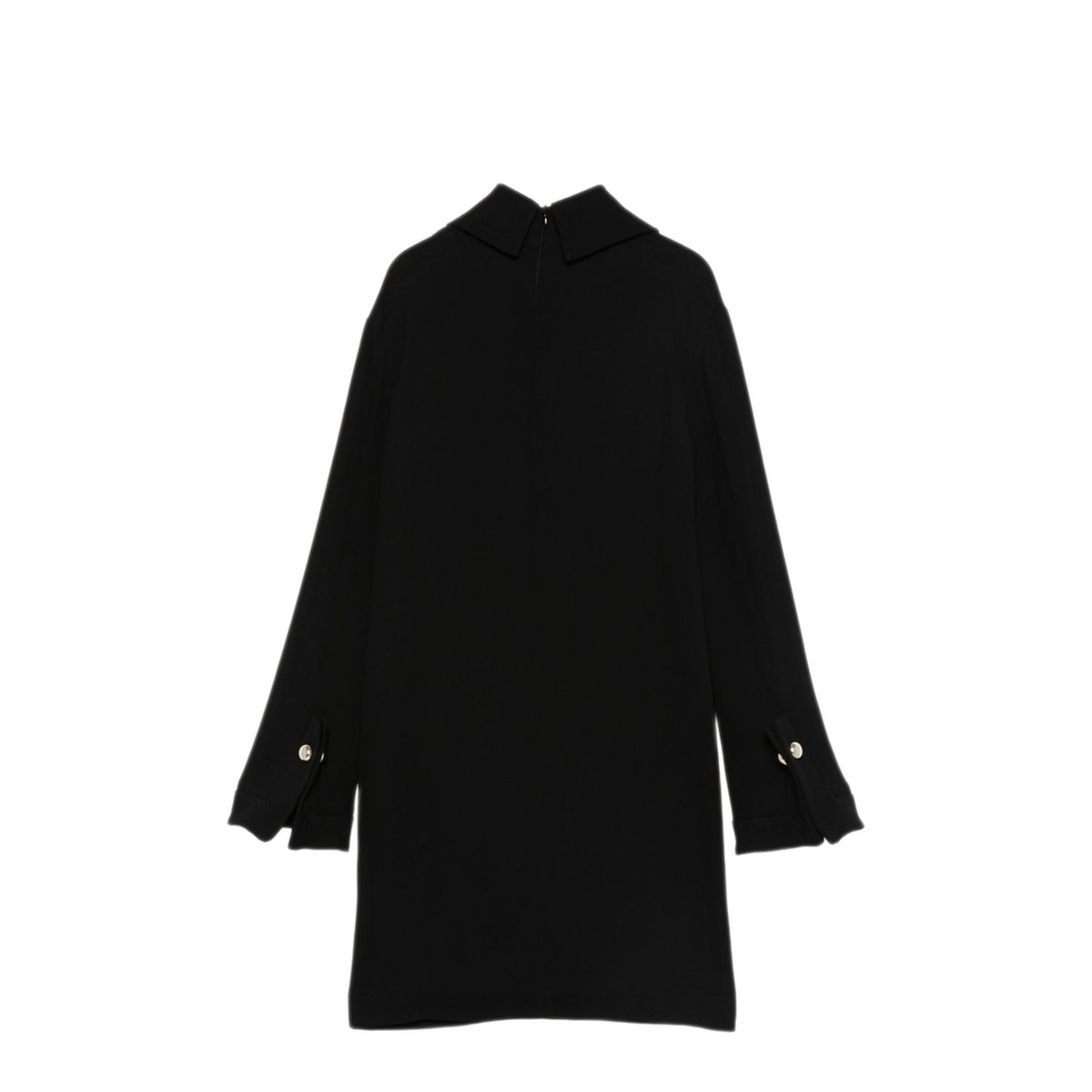 MAYFEYR - Semicouture - Black Classic Collar Midi Dress - S5WP14Y690