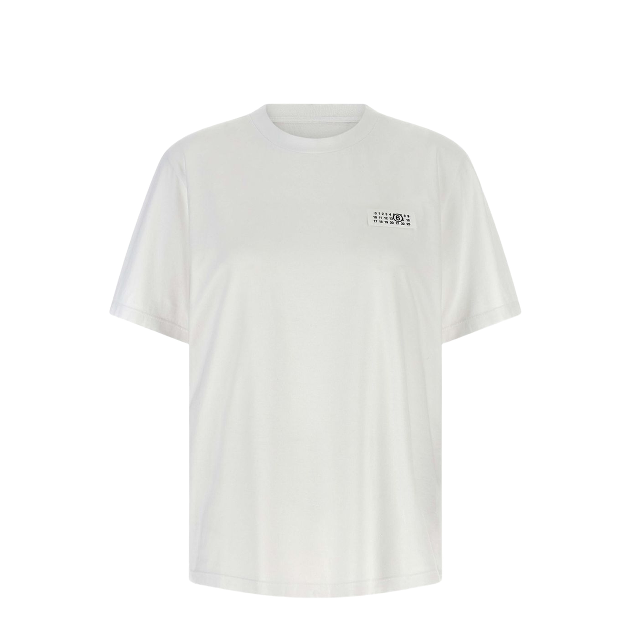 White Cotton Crew Neck Short Sleeves