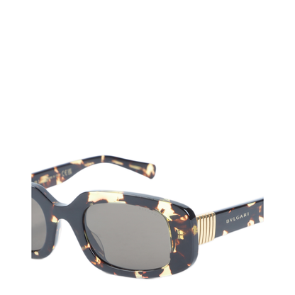 MAYFEYR - BVLGARI EYEWEAR - Tubogas Spotted Havana Rectangular Sunglasses - BV40084IHAVANA