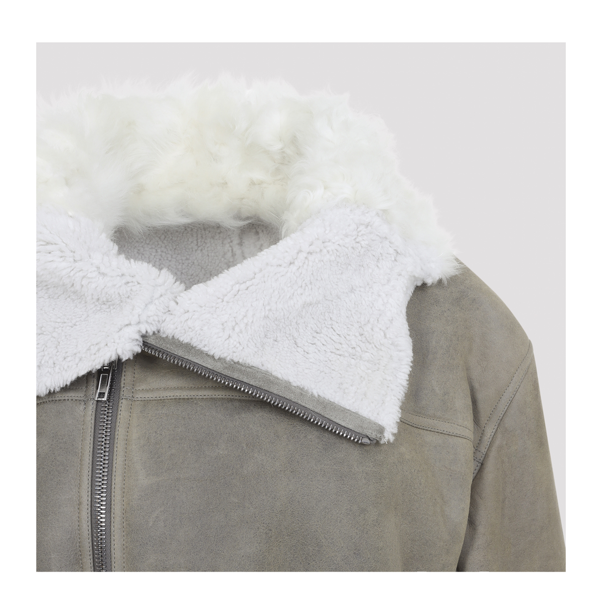 Cropped Suede And Shearling Flight Jacket